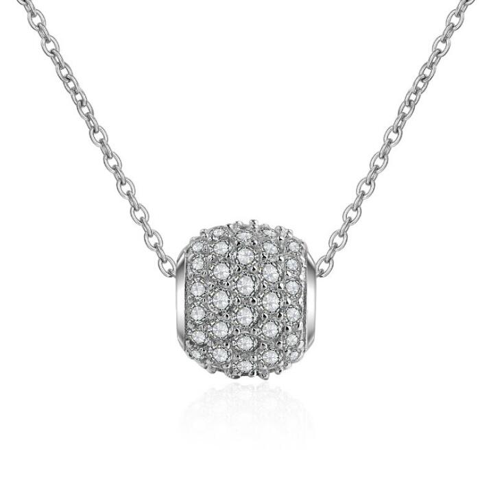 Idolra Jewelry S925 Silver Roundness Necklace with 3A Zircon Necklace ...
