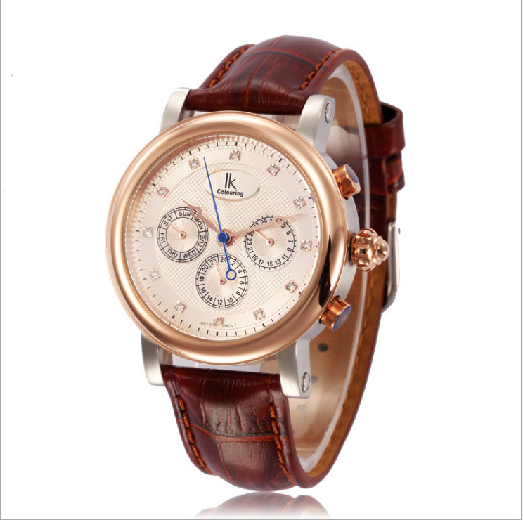 7022019 IK colouring Automatic Movement Genuine Leather Band ...