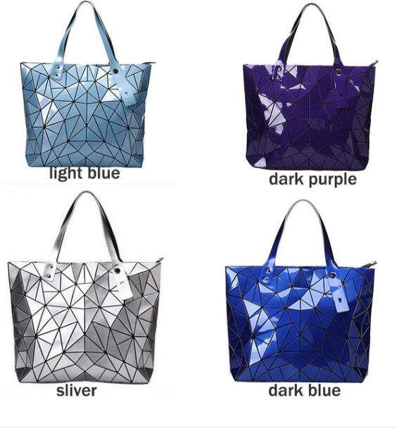 Women Fashion Laser Shoulder Bag Geometric Patterns Bag Rhombic Folding ...